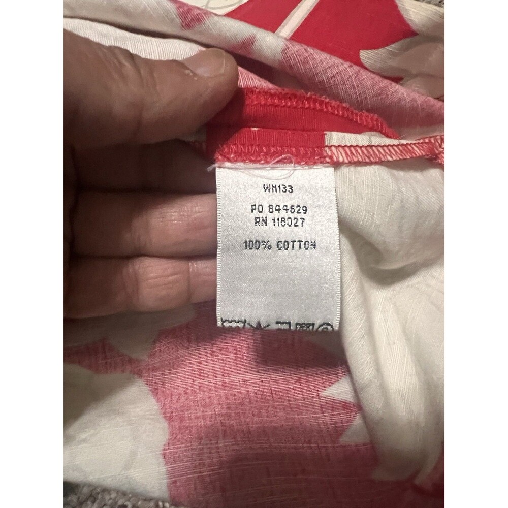 Boden Red Bold Floral Cotton V Neck Knee Length Dress Women Size 10R - Picture 7 of 8